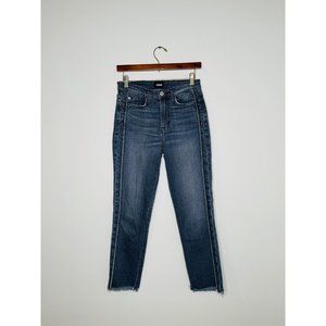 Hudson Women's Size 25 Straight Crop Dark Wash Frayed Hem Jeans